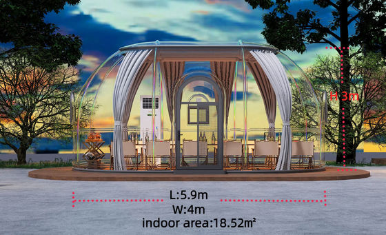 주문 캠핑 야외 거품 텐트 18.52M2 사전 제조 된 집 돔 투명 텐트 3M online manufacture