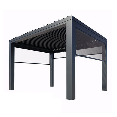 외관 외관 뒤집어진 Louver Arbor 정원 빌라 고품질 천장 전기 알루미늄 합금 파빌리온